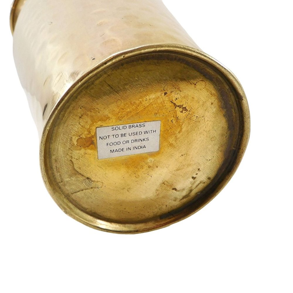 Hammered Solid Brass Vase Rope Tassel Accent  9.25" - Picture 5 of 5